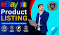 do ebay product listing and product research