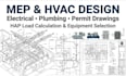 design mep, hvac, electrical drawings permit plans equipment selection using hap