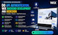 do API authentication , wix backend development and redesign