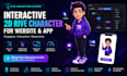 create interactive 2d rive character for website and app