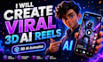 create 3d animated character reels for instagram and tiktok