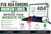 fix 404 errors, broken links, and improve your website SEO