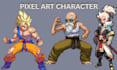 create a pixel art character, sprite sheet, character animation, character desig