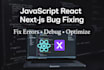 fix bugs and errors in javascript react and nextjs