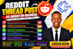 do reddit SEO post and thread comment ai app saas website promotion