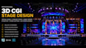 do 3d cgi stage lighting virtual stage design event center concert studio design
