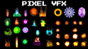 create pixel art vfx, game assets, sprite animation, attack skill effects, rpg
