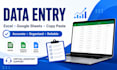 do fast and accurate data entry, copy paste, excel, and google sheets