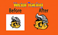 manually recreate your blurry logo into a print ready vector file