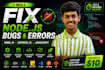 fix nodejs, expressjs and javascript bugs