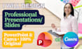 design modern powerpoint and canva presentation slides