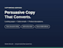 write persuasive sales copy that converts and sells