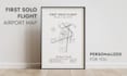 do a first solo flight airport map for pilot gift