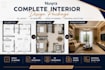 create complete interior design with 2d plans and 3d renders