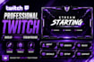 design a professional twitch overlay, panels and stream package