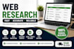 do fast and accurate excel data entry, copy paste and web research