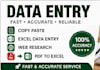 data entry and webresearch