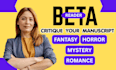 beta reader, romance beta reader, manuscript critique, beta reader fantasy