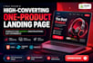 design a high converting one product landing page