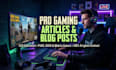 write engaging gaming articles, bgmi pubg tips, and blog posts