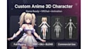 create custom anime 3d character model for games, vrchat and animation