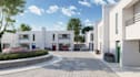convert sketch to 3d house, cgi townhome complex, white brick, gated community