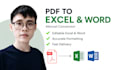 manually convert PDF to excel and word