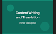 write articles and translate content in hindi and english