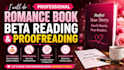 do romance book beta reading and professional proofreading
