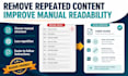 remove repeated content and improve your manual readability