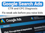audit google search ads for low CTR and high CPC