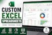 create custom excel spreadsheets, formulas, and dashboards