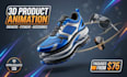create hyper realistic 3d sneaker, eyewear, and apparel product animation