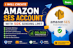 setup amazon AWS ses with 50k emails sending limit