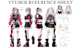 draw custom anime vtuber reference sheet character design vtuber model sheet