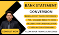 convert bank statement to excel and data entry