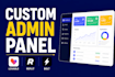 make custom admin panel or dashboard for your vibe coded app lovable,replit,bolt
