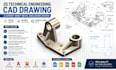 2d technical engineering cad drawing and expert sheet metal enclosure design