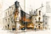 turn any structural, architectural photo into sketch image