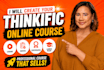 create thinkific online course, thinkific lessons quizzes course website