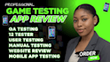 do mobile testng user testeint QA website testing and app review game testing