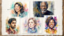 paint digital and watercolor portraits