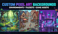 design pixel art backgrounds, environments, and game assets