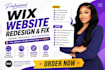 wix website redesign fix wix website bug fix wix expert