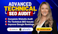 do a technical SEO audit with an action plan and ai search visibility check