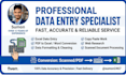 do professional data entry, excel data entry, and PDF to excel conversion