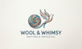 design a creative yarn logo for knitting and textile brands