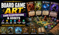 create board game art card illustrations and assets