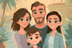 draw personalized disney style cartoon portrait