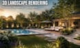 create a 3d landscape model and rendering for your backyard garden and pool